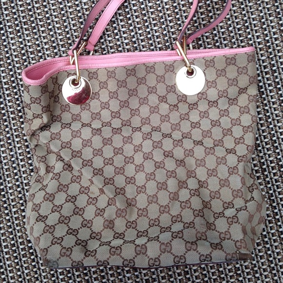 gucci bag with pink trim